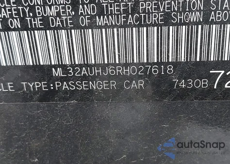 2024 Mitsubishi Mirage Es/Le z USA, uszkodzony, nr VIN ML32AUHJ6RH027618